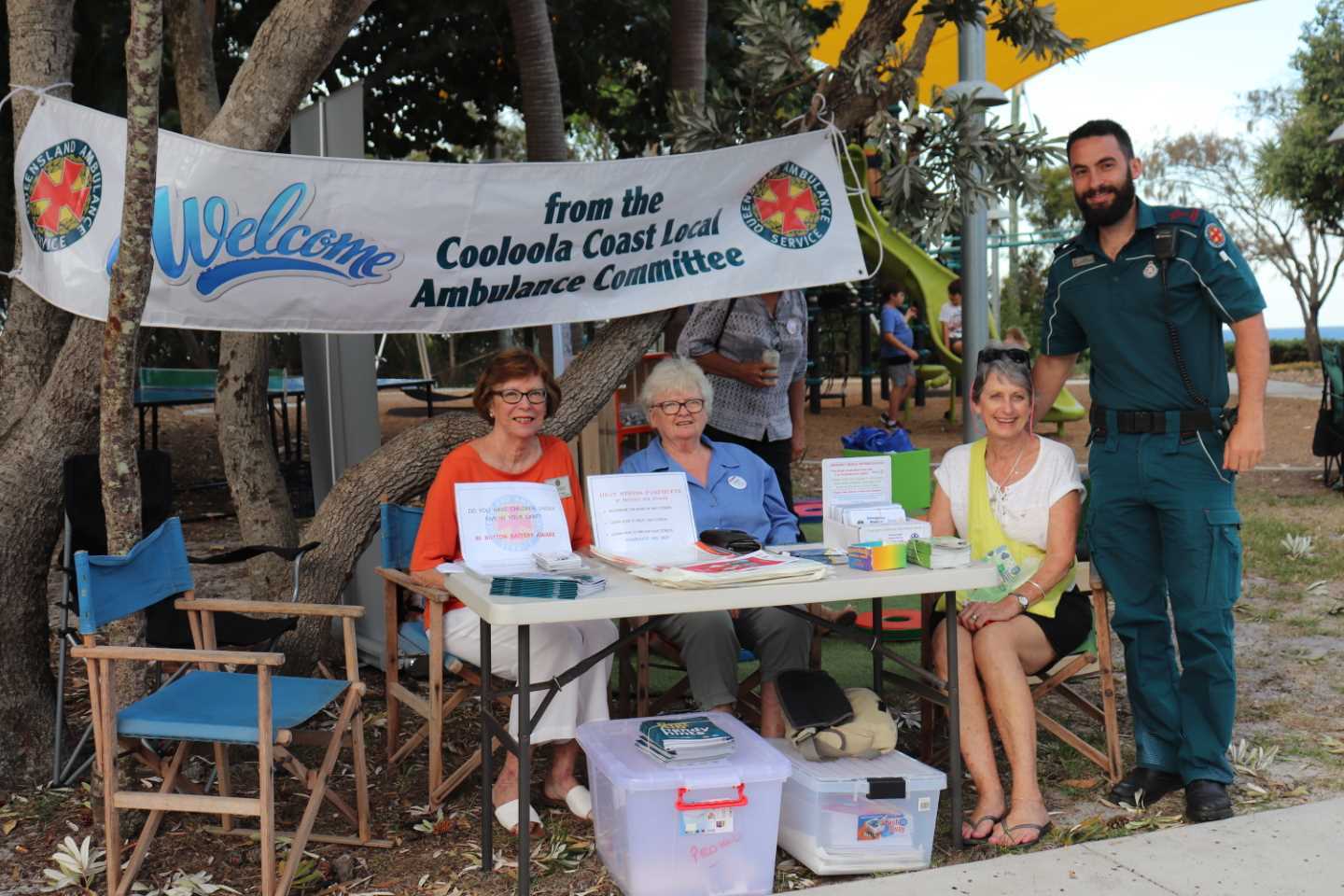 Cheryl Zunic, Caroline Taylor, Cherie Mason and paramedic Marc Shearman share news on the LAC at the Who’s New at the Zoo -2