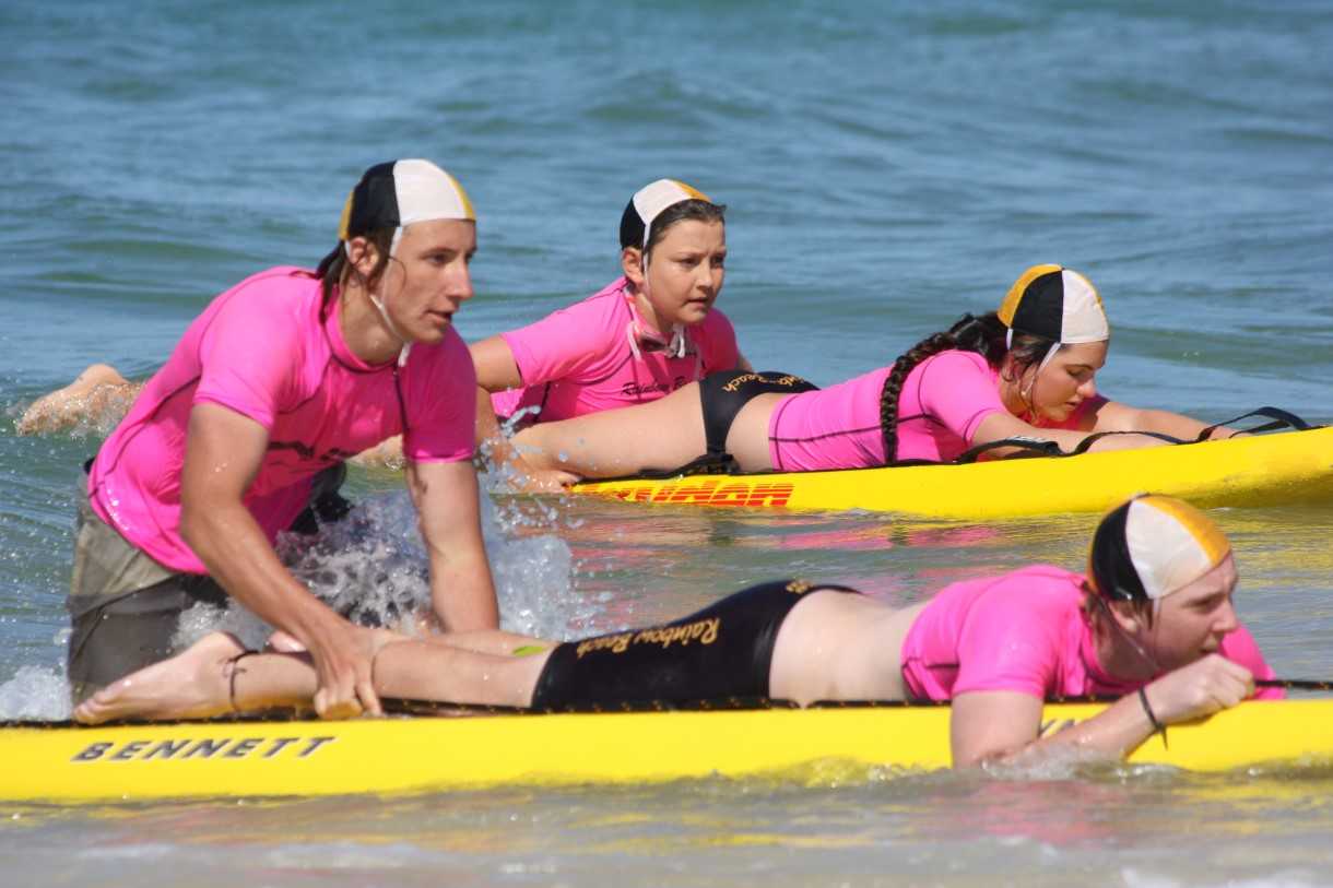 Brayden and Hugh rescue AJ and Shelly during their proficiencies for the Bronze and SRC Camp - on again January 8-14