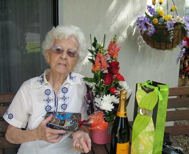 Second prize winner, Ruth Vaughan won real French champagne from Thirsty Camel, flowers from Woolworths and chocolates!