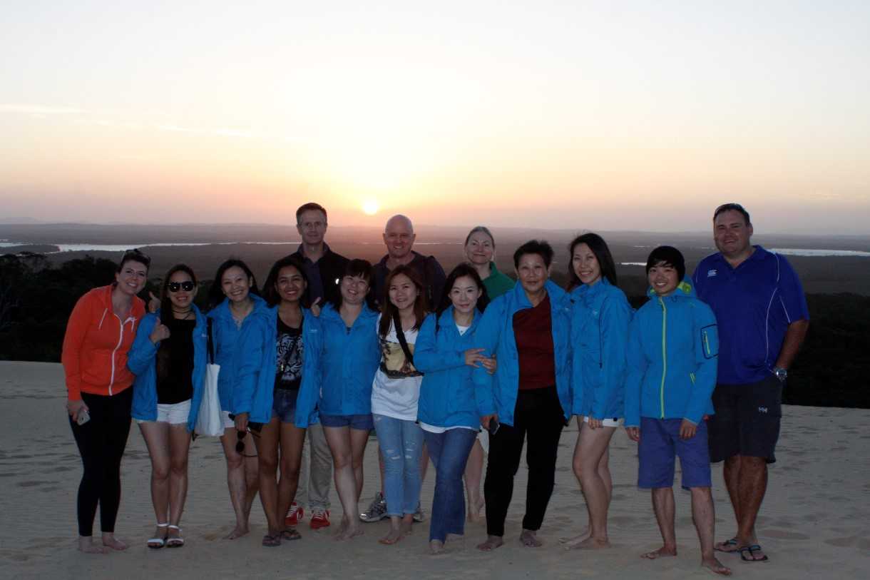 The first delegation from Singapore were impressed by our location - and the sandblow!