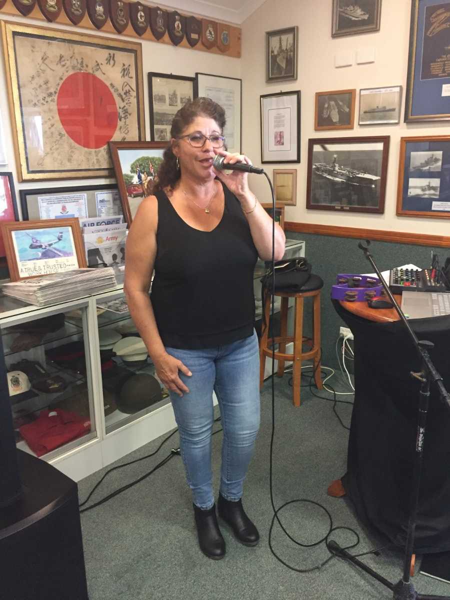 Just Jen performing at the Tin Can Bay RSL Sunday BBQ