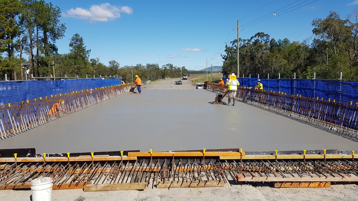 Recent photo of the Deck Span on the Coondoo Bridge due to be completed by the end of the year. Photo:Department of Transport and Main Roads