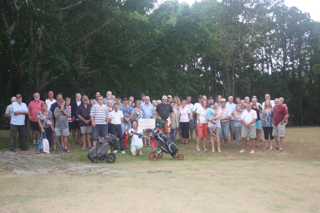 Over 70 people protested about the demise of the Rainbow Shores Golf Course last month