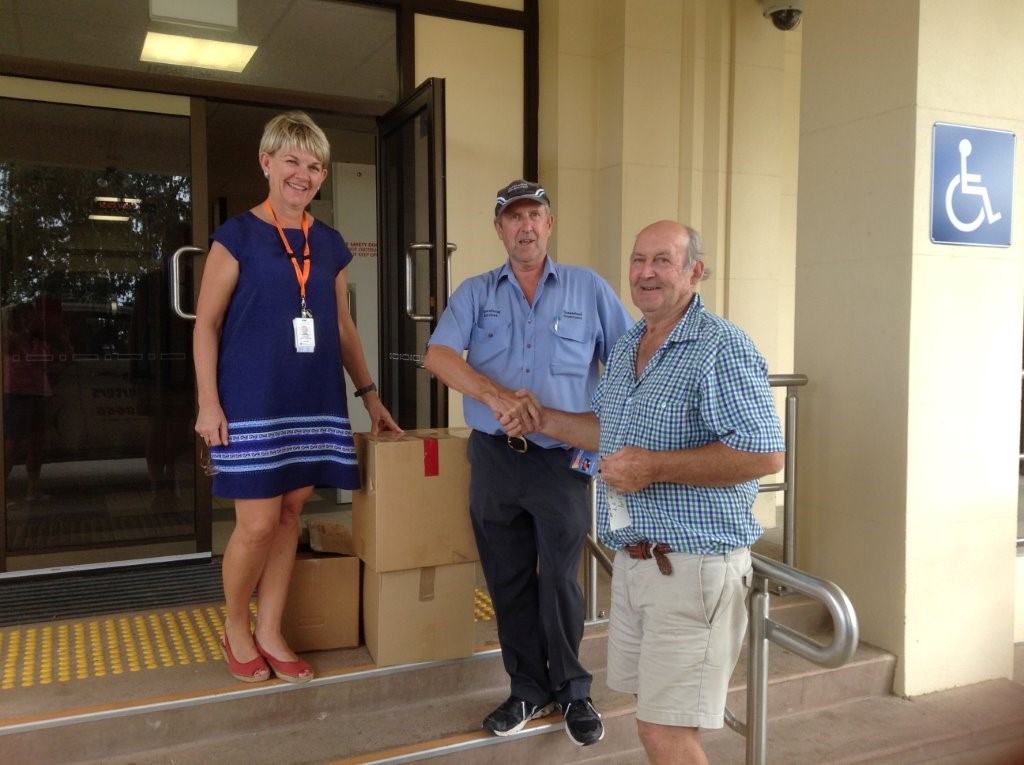 Drought Angels are turning over hundreds of thousands of dollars in aid - this is part of a consignment picked up from them in Chinchilla for Longreach Hospital. Part of the consignment was also delivered to Ilfracombe ready to feed the drivers on the next Hay Run.