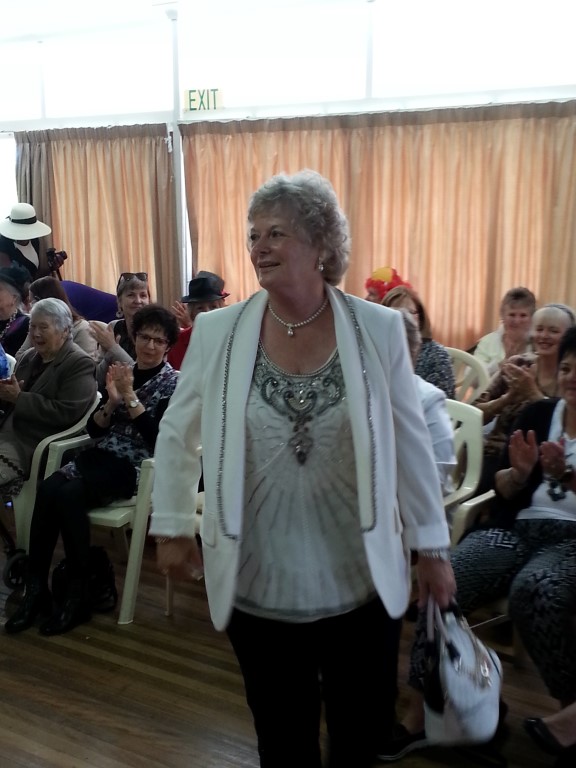 The Fashion parade brought varied outfits sourced in Op Shops, a bit of fun and a full house! 