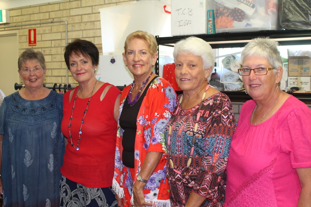 Models Margie Turmaine, Annette Bourke, Christine Laughton, Claire Moloney and Sue Ramsay took turns down the catwalk