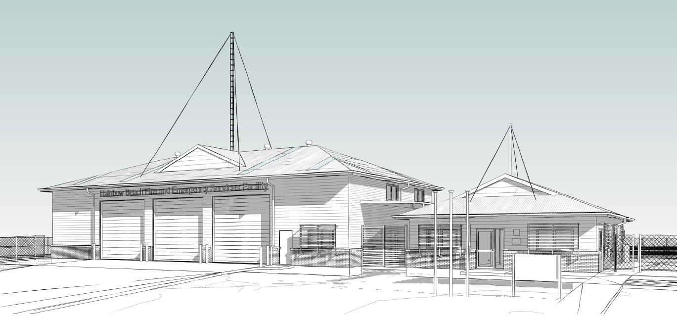 A glimpse of the new Fire and SES Station in Rainbow Beach 
