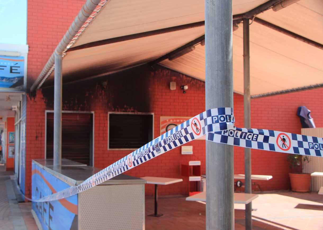 A fire destroyed the Coloured Sands cafe and neighbouring business last month Image Barb Rees
