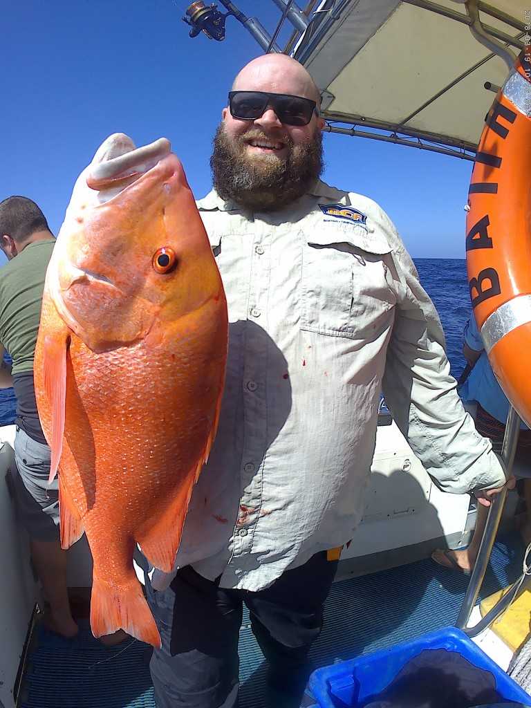 Ben Young, stoked with catching his first nice Red Emperor
