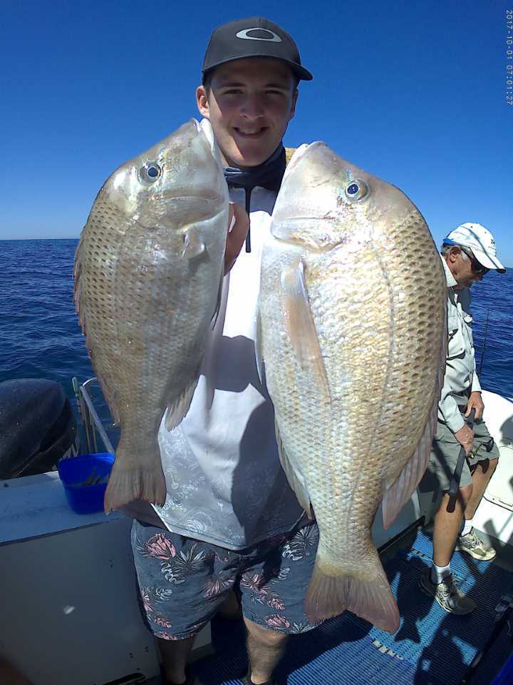 Joel with a couple nice Rainbow Beach sweetlip