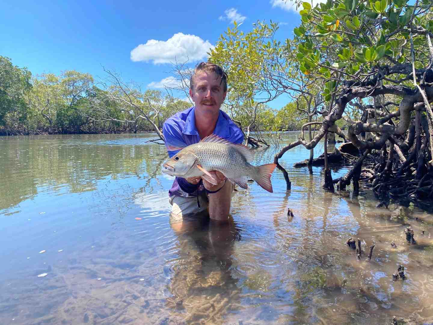Mitch Cooper with a Mangrove Jack