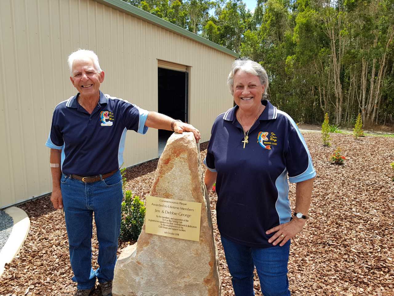 Jim and Debbie George with their lifetime members commemorative plaque 