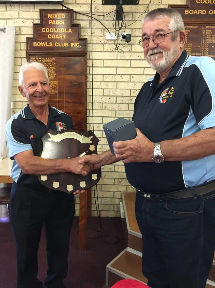 Fishing Club - Jim George - Outside Waters Champion presented by Club President, John Field