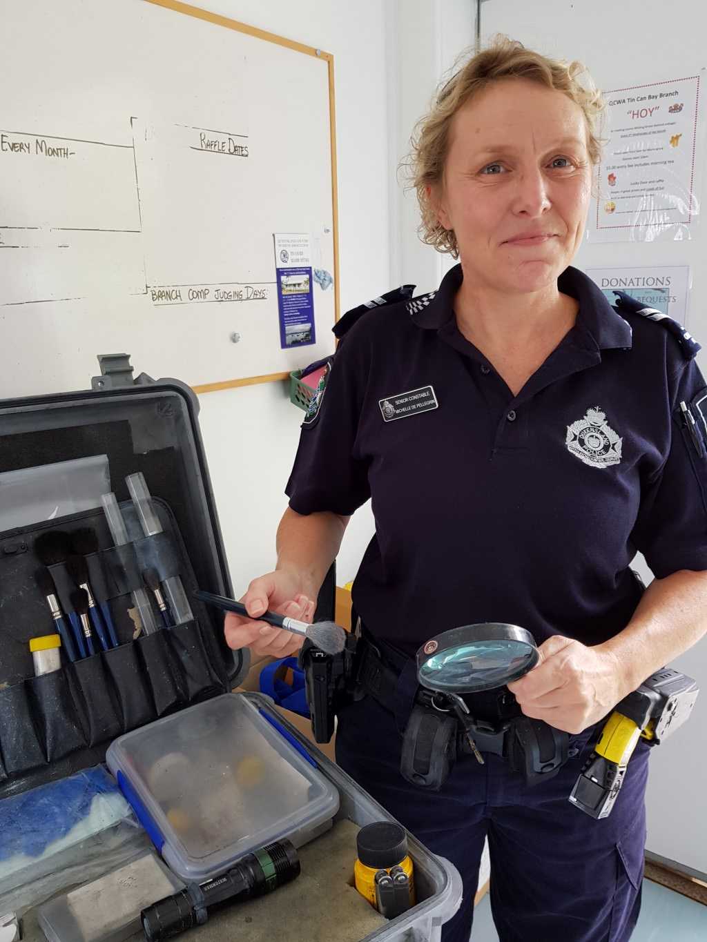 Forensics 2018 - Officer Michelle De Pellegrin with her collection case.
