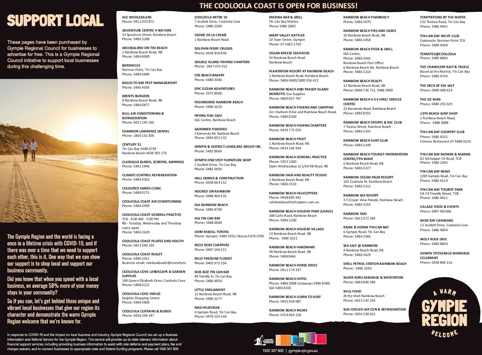 Gympie Regional Council Cooloola Coast Support Local July 2020