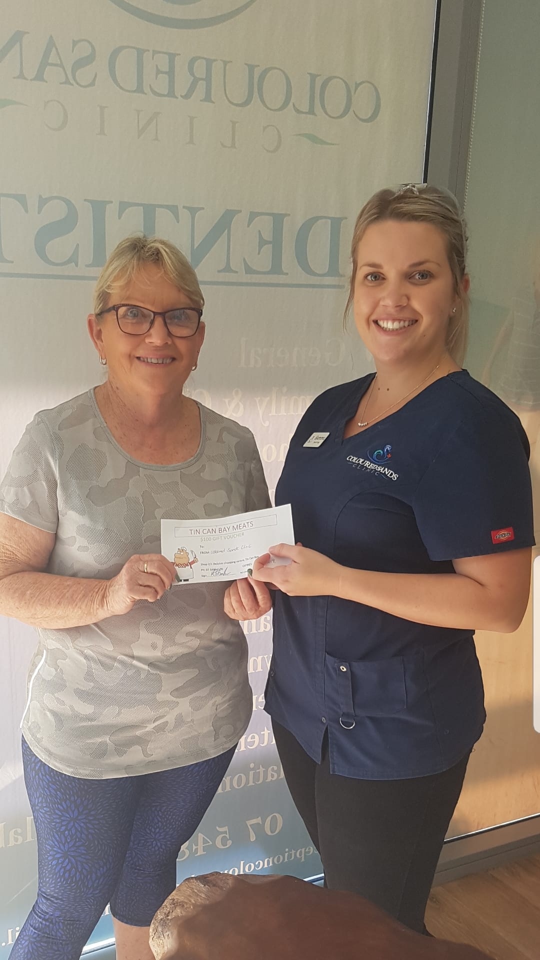 Health Coloured Sands Clinic - Gemma with a donation for the RSL