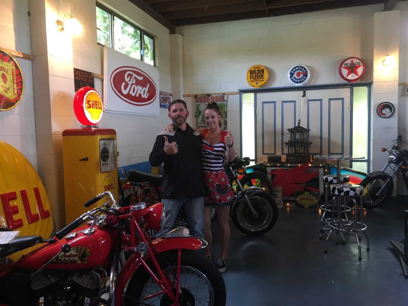 Organiser local Nick McGrath with Teana from Helltown Hotrods are looking forward to the Rainbow Beach Hotrod and Rockabilly