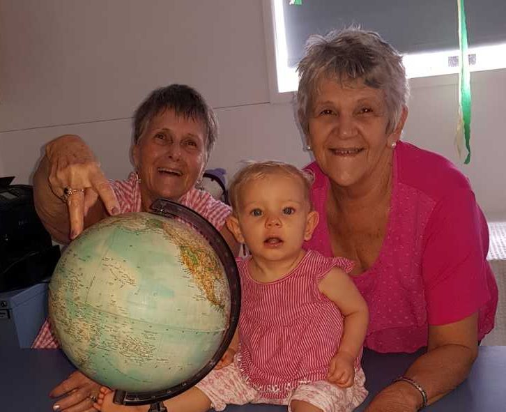 Lorraine Bishop, Joan Barnier and baby Jackie will take part in the Walk the World movement on May 2