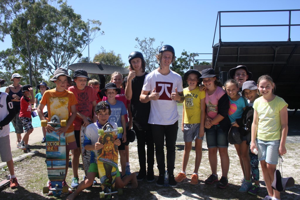 Riders were surrounded for autographs after the event