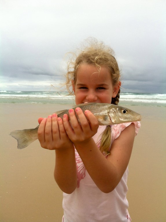 There's been some good whiting caught on the beach - Ella Falconer was very pleased with her after school effort.