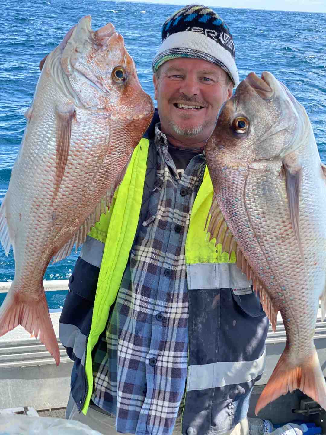 Keely Rose Fishing - Regular client Steve with a pair of beautiful Rainbow Beach Snapper