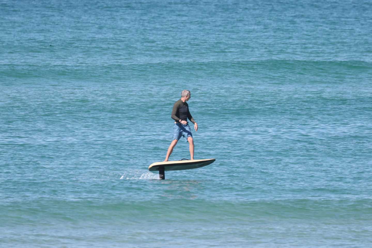 Hudson on the Flite Board.  Rainbow offers perfect conditions for the market leader in Efoil technology, Fliteboard