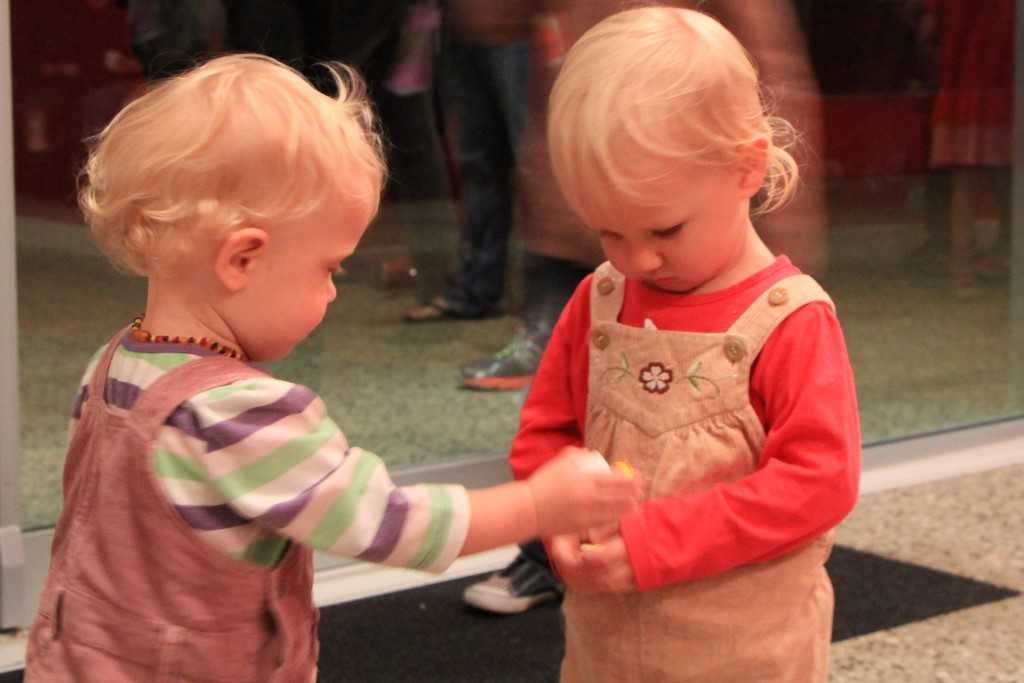 Two cuties enjoying the lights