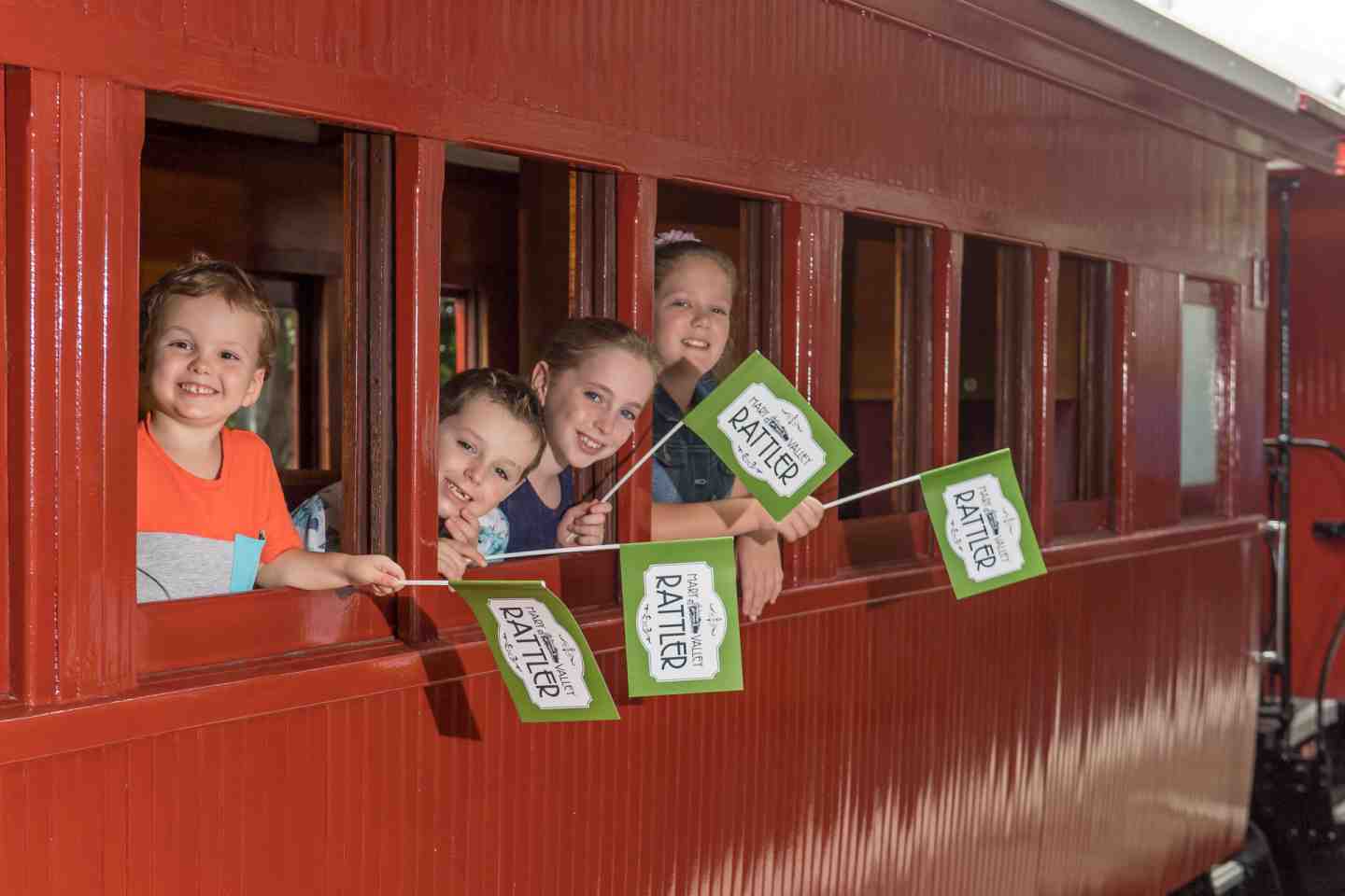Mary Valley Rattler children in carriage