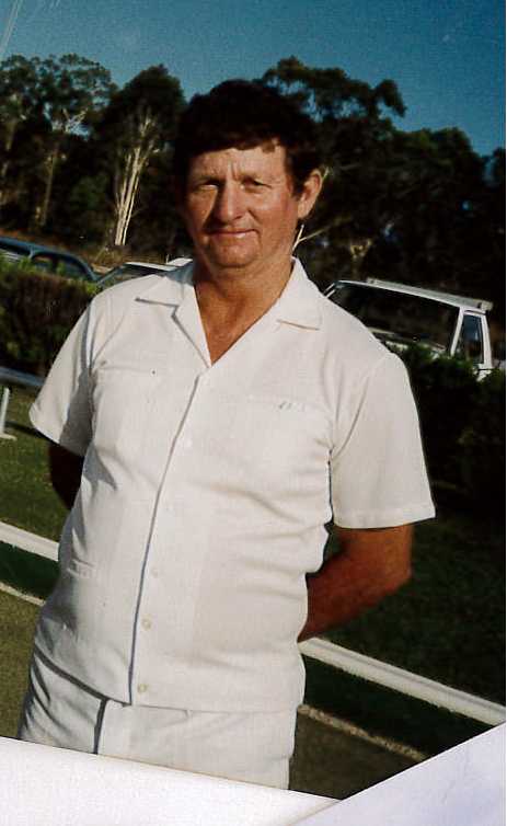 Mick Hall in his bowling whites - some time ago! 