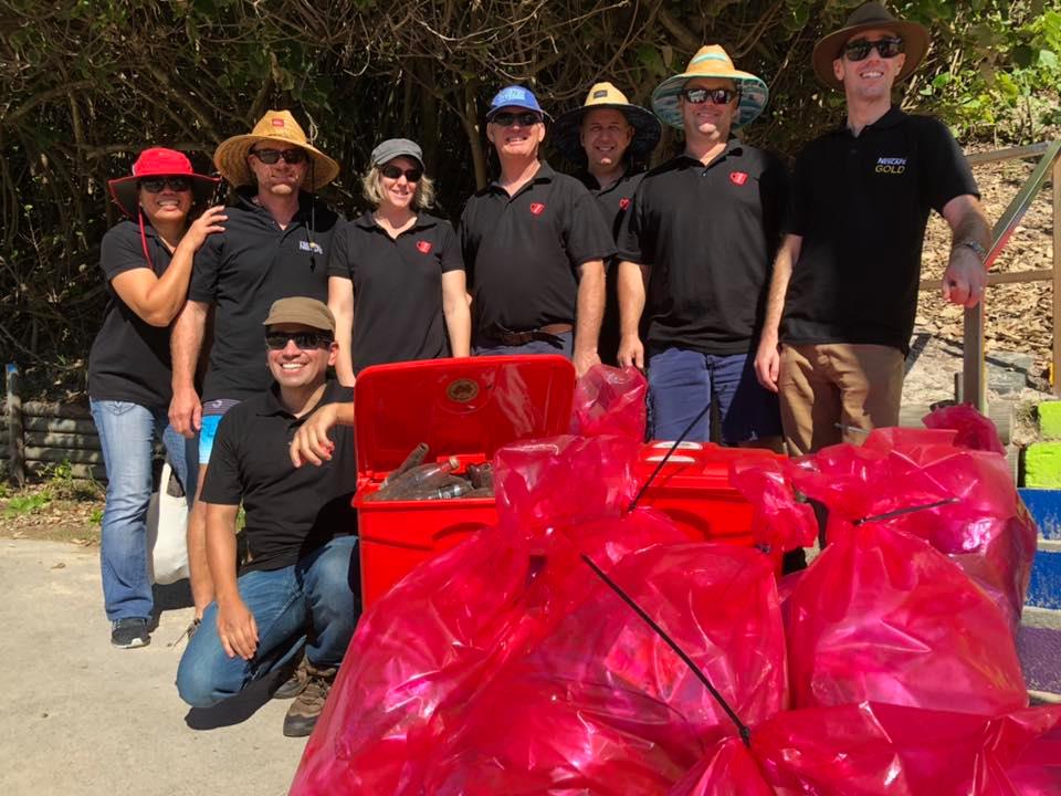 Nestle Gympie Clean Up -50 Nestlé volunteers from the Gympie factory donned gloves to clean up rubbish along the beach and dune areas at Rainbow Beach and Inskip Point