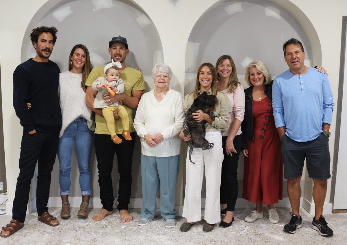 Three generations of Rainbow Beach Hospitality - Leigh Tinirau, Amanda Ladas, Paul Ladas, Eden Valerie Ladas, Valerie Albion, Carly Ladas , Frida Ladas, Susan Johnston, Kay-Lynn Ladas, Kostas Ladas about to open the newest Rainbow Beach Cafe