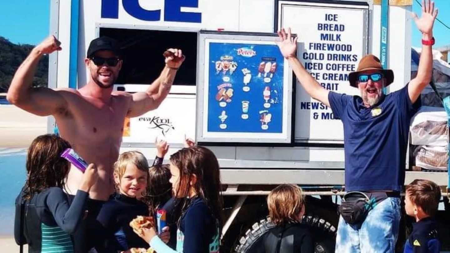 The Ice Man Teewah challenges Thor to a duel at Double Island Point last month