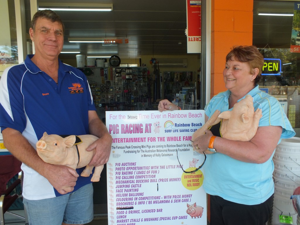 Bruce and Terri Geissmann say, "The pigs are coming!"