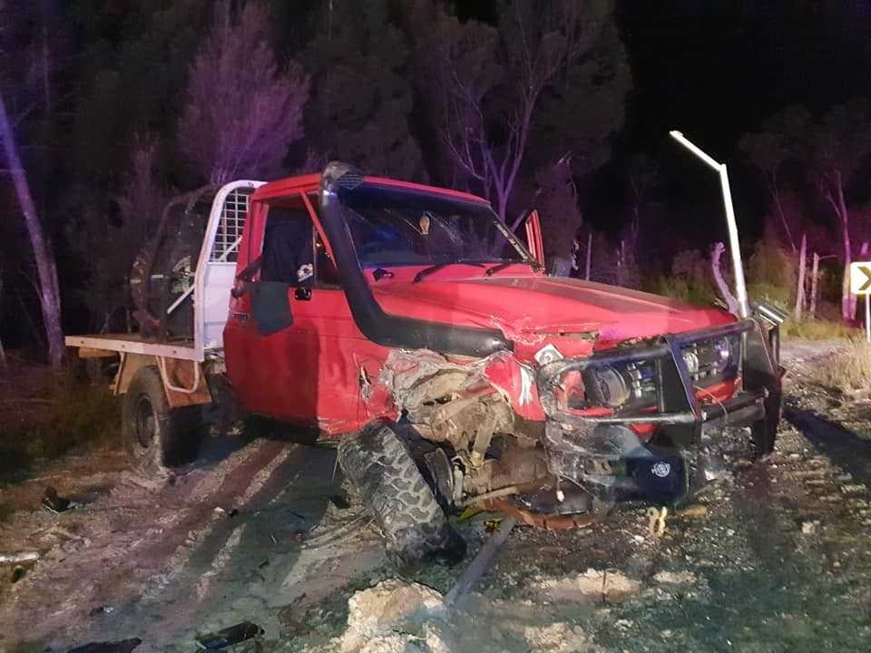 Police are urging drivers to take care and are grateful this accident last month on the Rainbow Beach road didn’t lead to serious injury