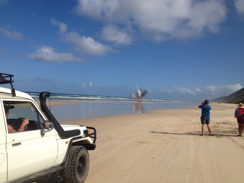The moment the army blew up an UXO on Teewah Beach