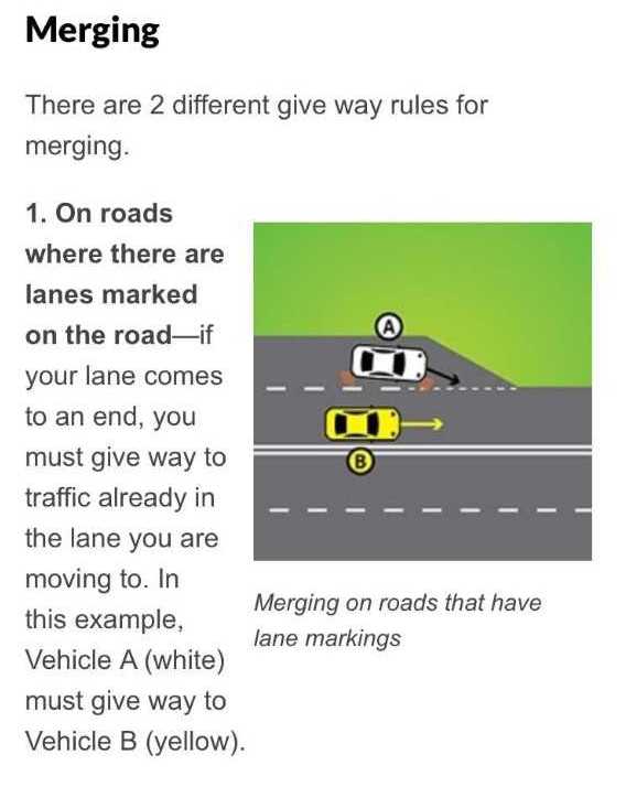 Police - Merging Vehicle Rule