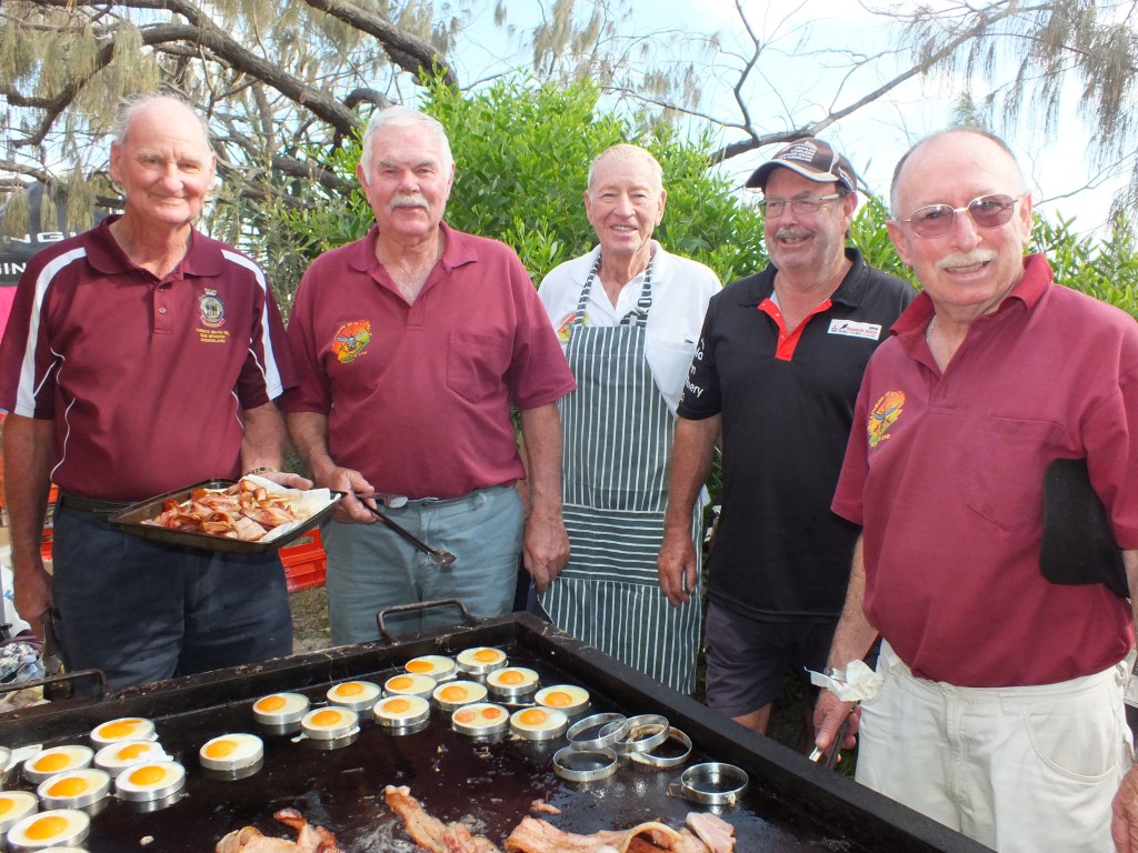 The local RSL Sub group always fire up the BBQ, helping SLSC volunteers feed the thousands of people hundreds of burgers and