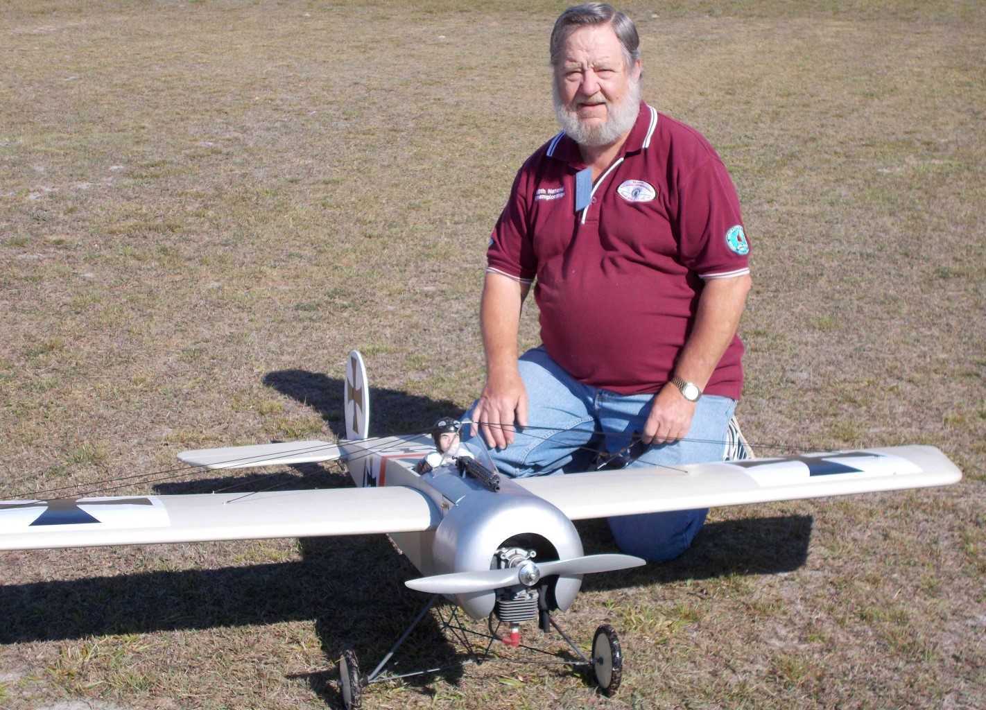 Local club member Barry McDonald with his Eindecker at last year’s Muster