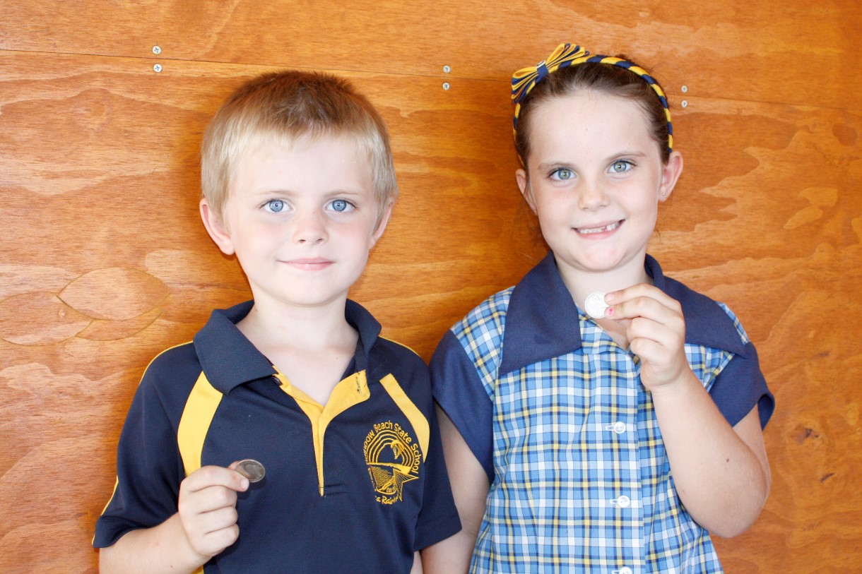 Rainbow Beach State School - Xavier and Delilah say start collecting your coins!