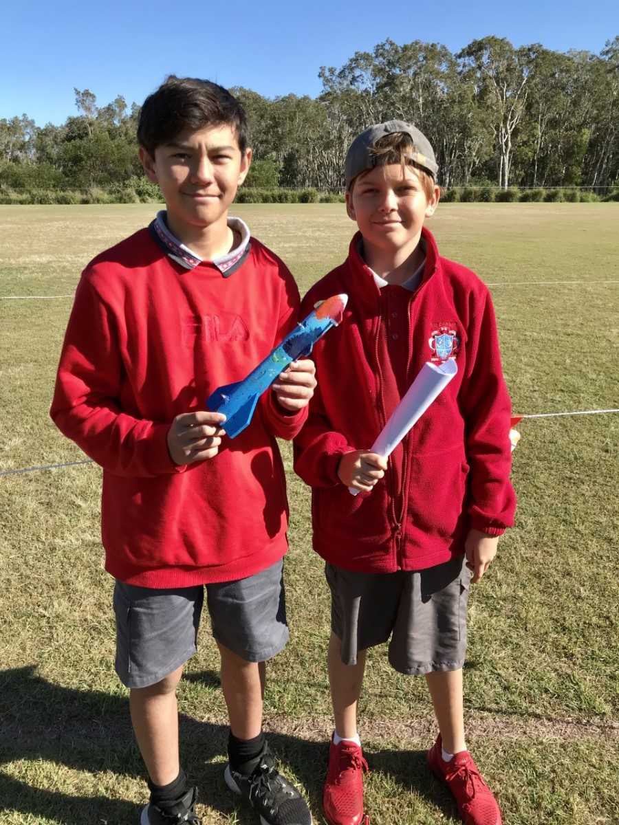 Brandon Roy and Beau Stevenson ready to launch their handmade rockets