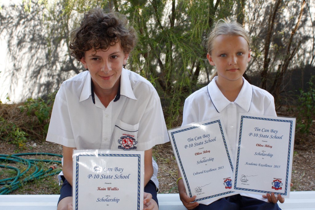 Scholarship recipients were Kain Wallis (Academic Excellence) and Chloe Riley (Academic and Cultural Excellence)