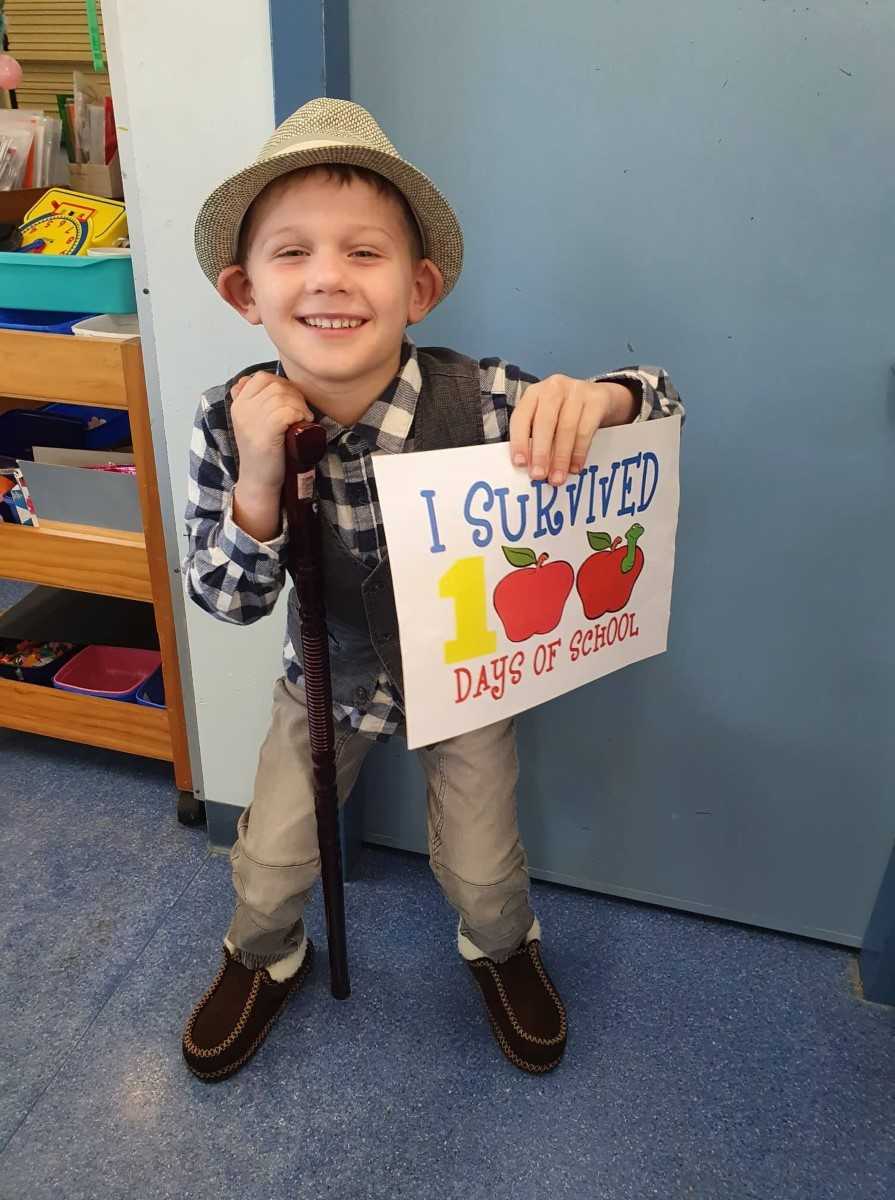 Nate celebrates completing 100 days of Prep