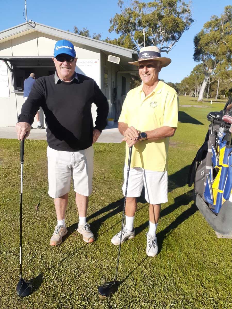 Bruce Willoughby and Derek Appleford ready to play Men's Foursomes