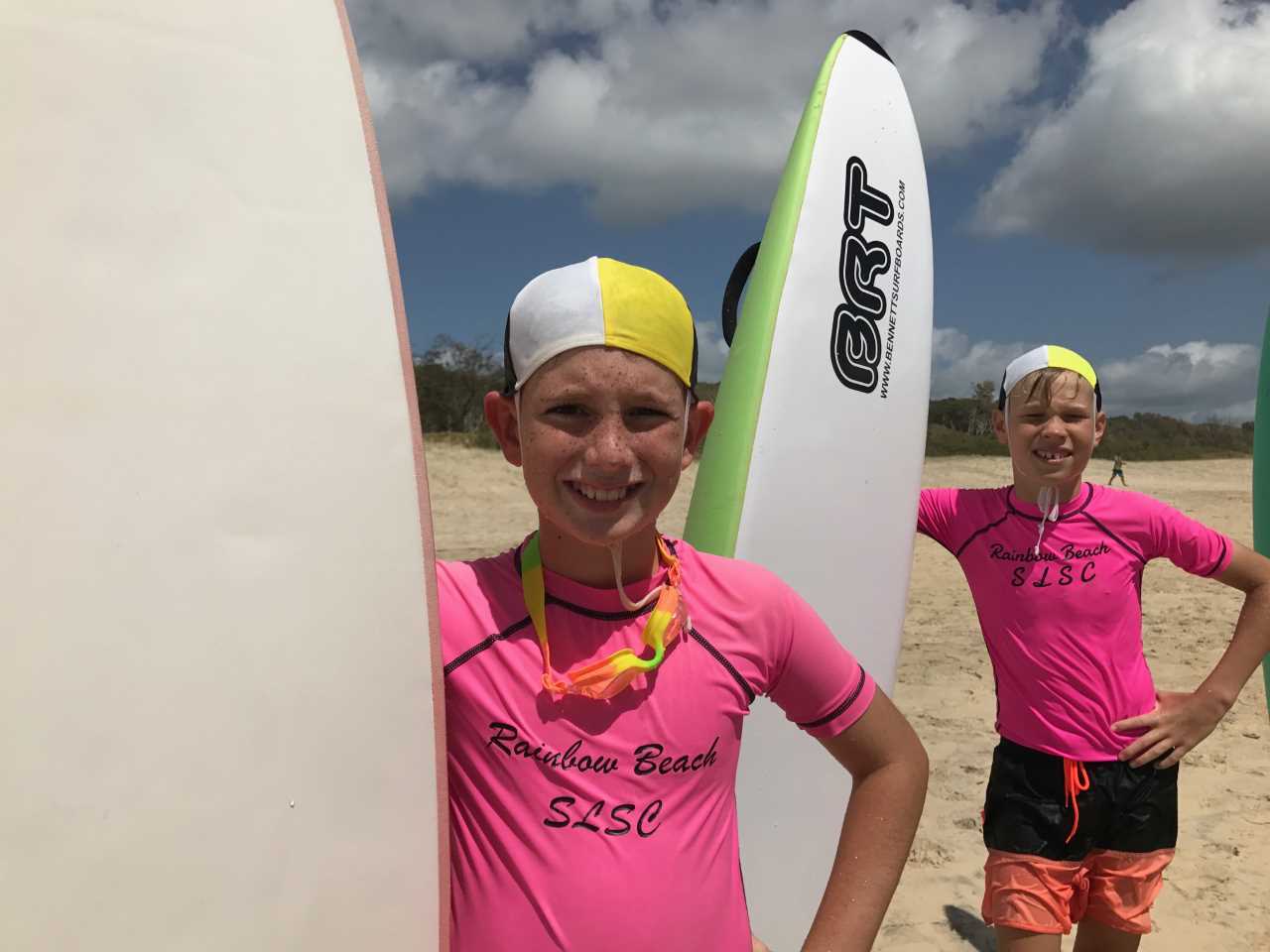Lucas and Oliver get ready for boards