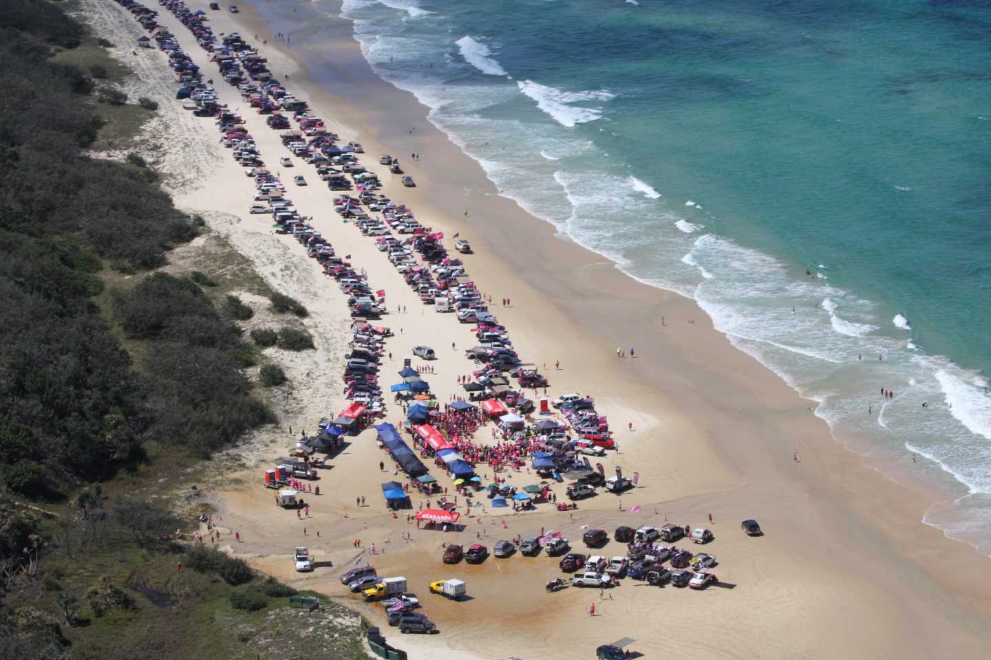 From the skies, the Pink Run looks even more impressive (taken from the a seat on board Rainbow Beach Helicopters last year!)