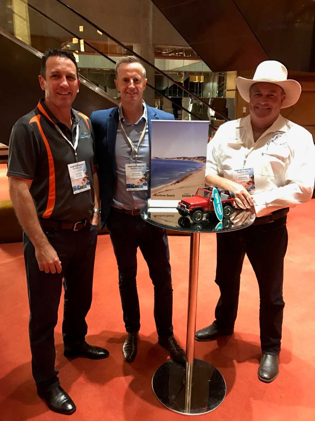 Heatley Gilmore, Rainbow Getaway, Andrew Saunders, VSC and Andrew McCarthy, Rainbow Beach Horserides were the local representatives at the 2017 ANC Inbound Roadshow