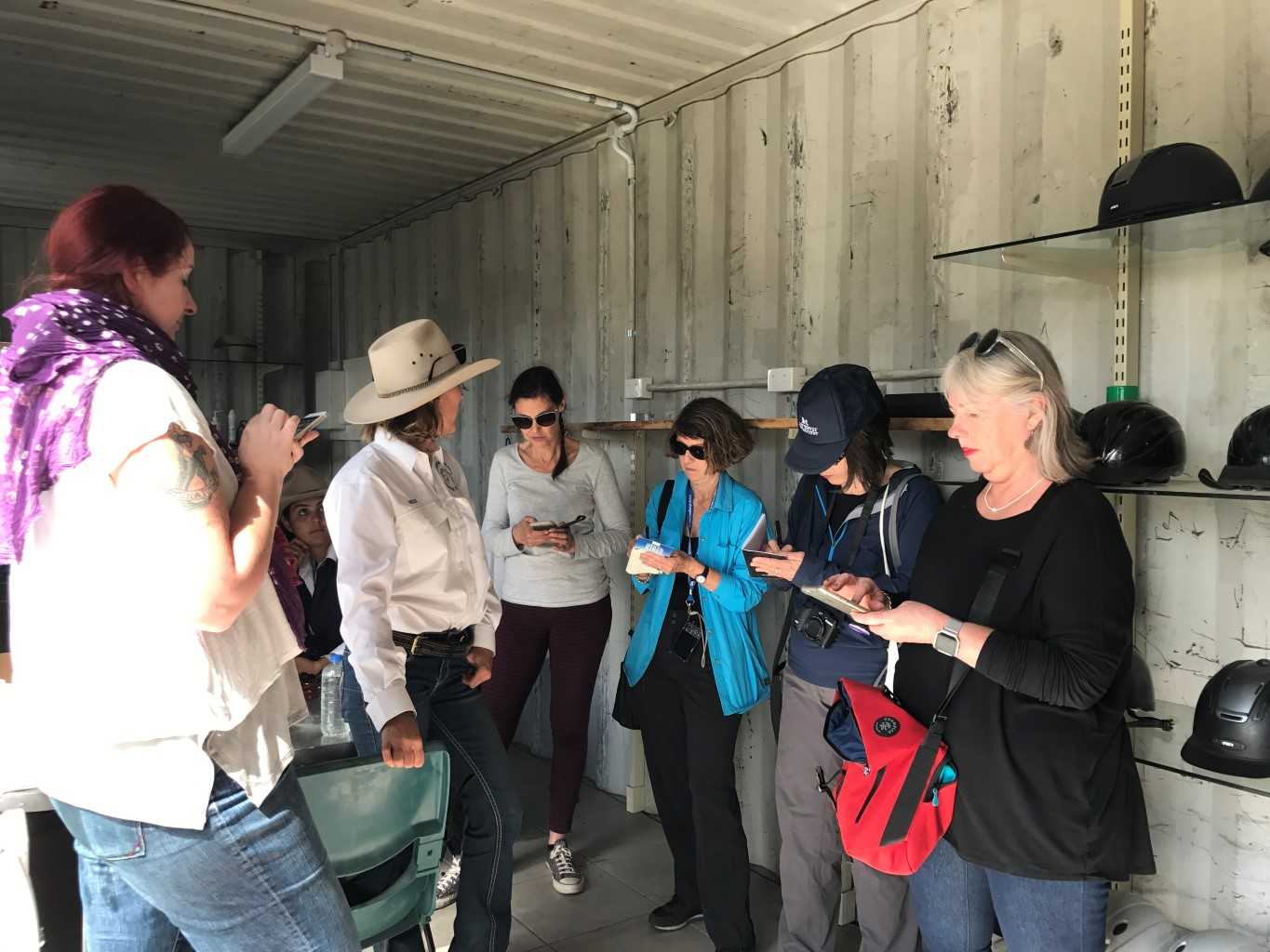 After their horse ride, one group from the Australian Society of Travel Writers go to work! Image Rainbow Ocean Palms Resort 