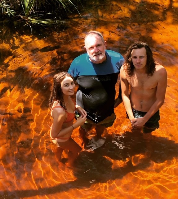 Al with his “two beautiful children” Ashlee and Harri Young
