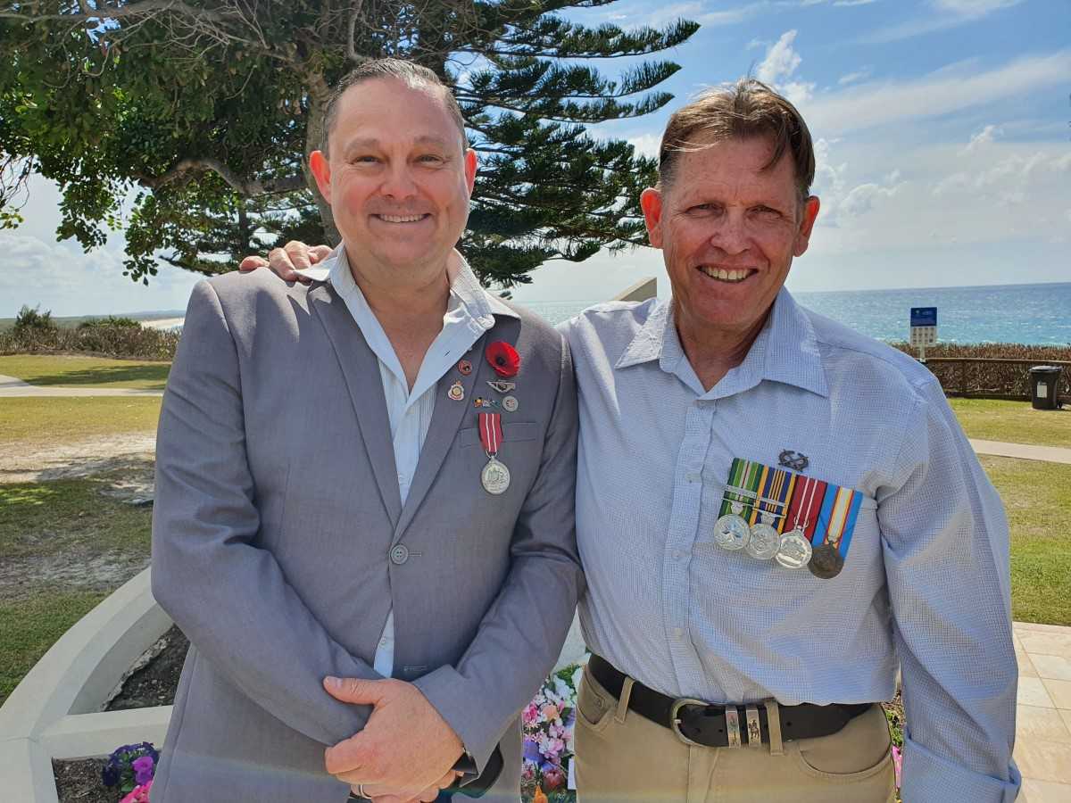 Ming Roberts and Rick Mann of Young Veterans travelled from Gympie to attend the service