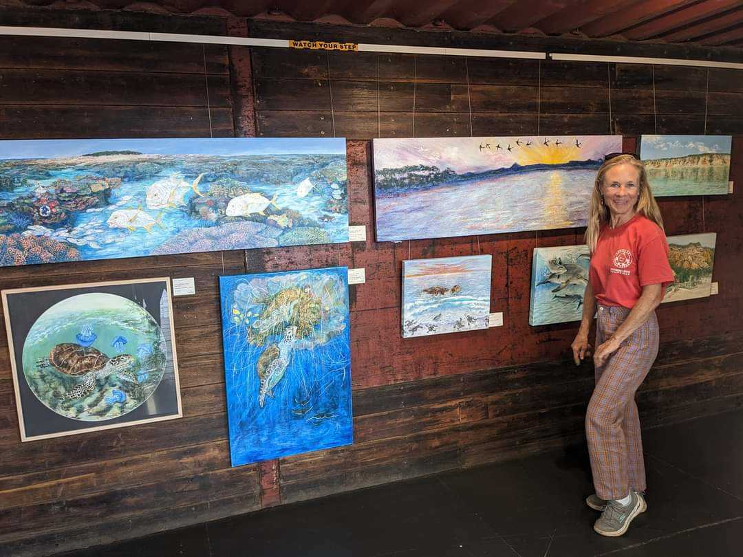 Catch Trial Artwork contributor Mo Riggs at her exhibition in Pomona this month.